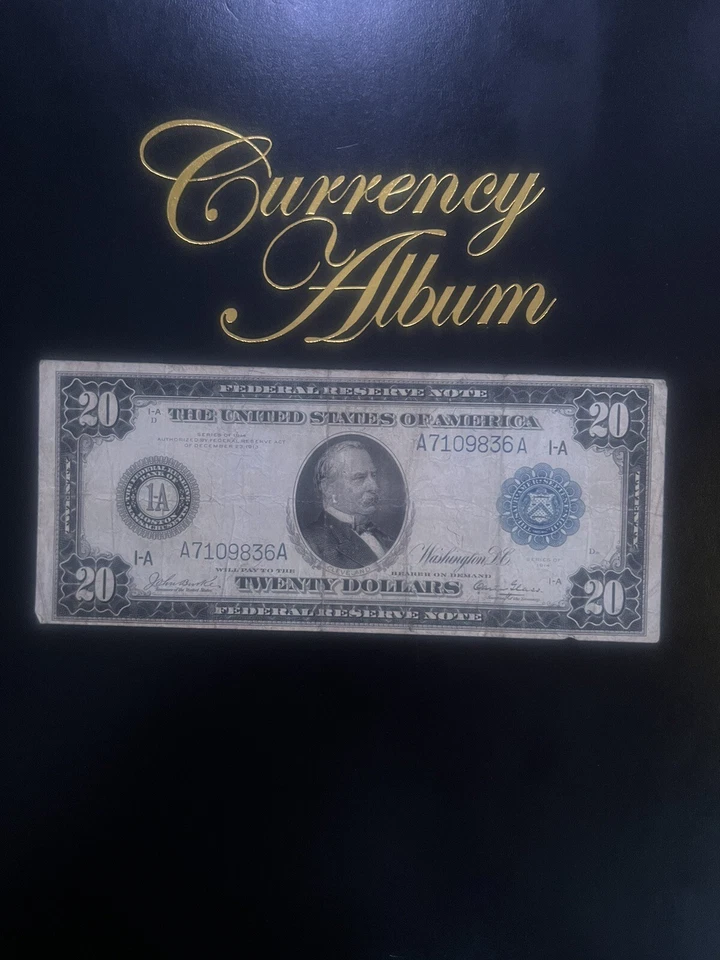 1914 $20 Federal Reserve Note fr# 965 Burke/Glass Only 16 Known In Existence! - Image 1 of 2