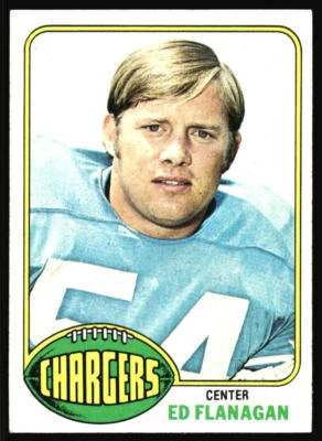 1976 Topps Ed Flanagan    #157 San Diego Chargers - Image 1 of 2