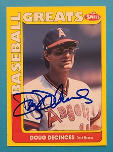 Doug DeCENCES signiert 1990 Swell Greats Phila. Gum #23 Angels Autogramm Auto HOF - Bild 1 von 3