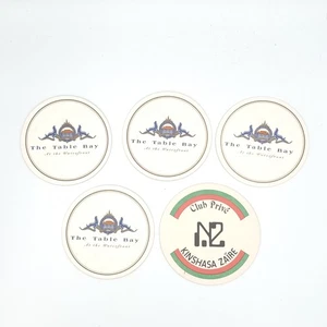 Assorted Lot Of 5 Coasters Beer Mats Zaire & South Africa - Picture 1 of 6