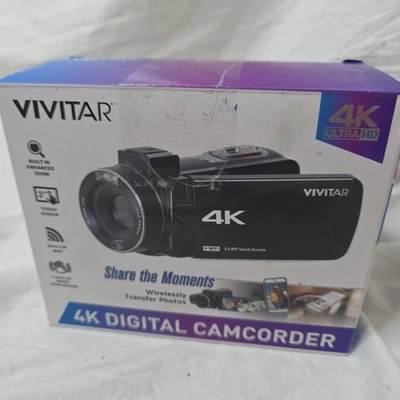 Videocámara digital Vivitar 4K WIFI visión nocturna pantalla táctil negra (CAB) Foto 1 de 4
