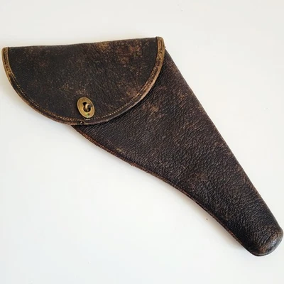 RARE VICTORIAN HOLSTER - BLACK LEATHER MILITARY VICTORIAN ARMY PISTOL CASE - Image 1 of 4