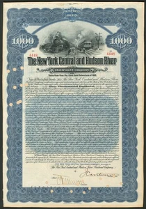 U.S.A.: pair of bonds for framing, New York Central and Hudson River Railroad... - Picture 1 of 2