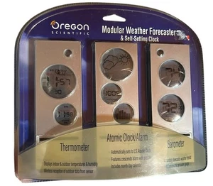 NEW Oregon Scientific Modula Weather Forecaster & Self Setting Clock Sealed - Picture 1 of 24