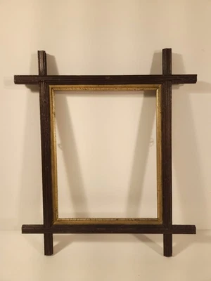 Forro de culpa marco de nogal estilo Selva Negra artesanal vintage 1880 Foto 1 de 4