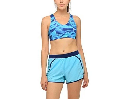 Sujetador deportivo para mujer PUMA Bra Graphic Crop Top Bustier, azul... - Imagen 1 de 4
