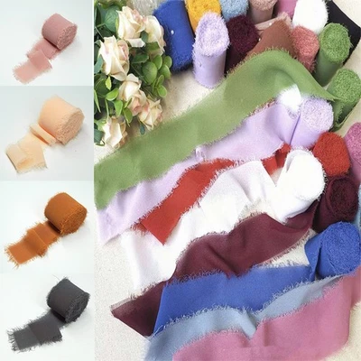 Cinta de vendaje manual de boda de gasa 3,8 cm × 5 paquete pastel regalo triturado deshilachado Foto 1 de 4