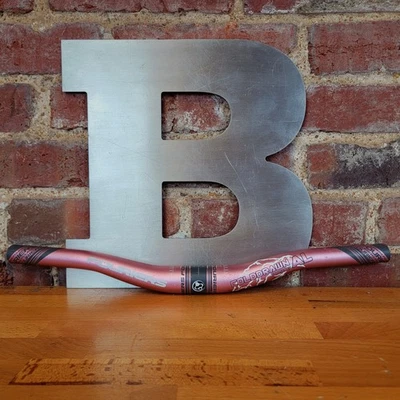 FOURIERS Fixie Bike Riser Bar 31.8mm Clamp 440mm Width Pink Anodized Alloy  i1 - Image 1 of 4