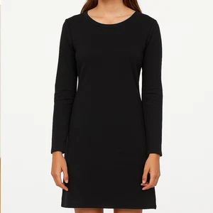 Neu ohne Etikett Pullover Langarm Kleid Fliege hinten Rundhalsausschnitt Fleece schwarz Größe Medium - Bild 1 von 11