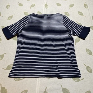 Polo Ralph Lauren Short Sleeve Blue White Strips Top T-shirt Sz 1X. Z - Picture 1 of 10