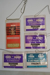 Vintage Media Pass Boxing Las Vegas Hilton Tyson Vs Tillman Chavez Ramirez - Picture 1 of 20