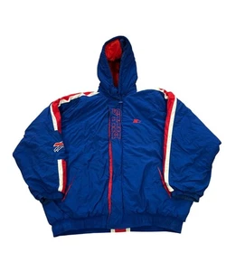 Vintage 1990's Starter Buffalo Bills NFL Puffer Hooded Jacket Blue Read Sizing - Picture 1 of 8