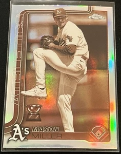 2025 Topps Chrome Mason Miller #142 Sepia Refractor Parallel Rookie Cup A'S - Picture 1 of 4