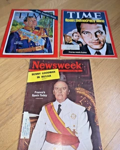 3 TIME / NEWSWEEK Magazine w/ SPAIN LEADERS Franco / Don Juan / Adolfo Suarez - Picture 1 of 4