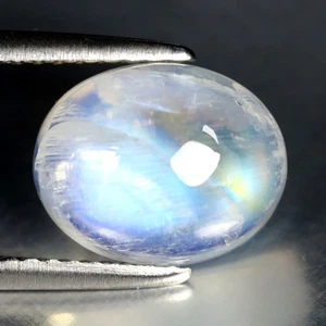 3.48 ct Fair Oval Cabochon (10 x 8 mm) Natural Rainbow Blue Moonstone Gemstone - Picture 1 of 1