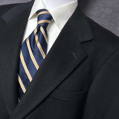 Винтажный Harold Powell Sport пальто 42L черный блейзер куртка шерсти и/или кашемира США - Изображение 1 из 4