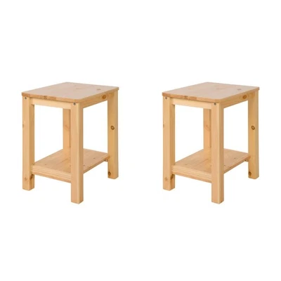 Hocker Sitzhocker Holzhocker 2er Set Kiefer Holz 47 cm hoch Stauraum Homestyle4u - Bild 1 von 4
