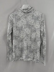 J.Crew Damen großer Rollkragen marine elfenbein Blumen-Punkte leicht Neu mit Etikett - Bild 1 von 7