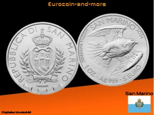 5 Euro San Marino 2024 Wanderfalke 1oz Silbermünze Ag999 in Kapsel - Box - Bild 1 von 1