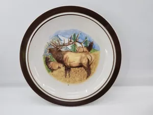 Cabela's Folkcraft Stoneware Bugling Elk 8.5" Replacement Salad Plate - Picture 1 of 2