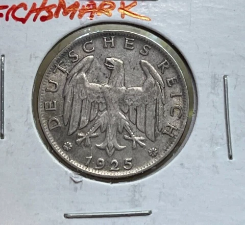 1925 D Germany 1 One Reichsmark - Silver Cover