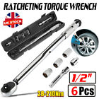 Ratchet Torque Wrench 1 2 3 8 Square Drive 28 210Nm With Extension Bar And Sockets