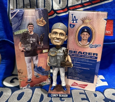 2021 LOS ANGELES DODGERS COREY SEAGER WS MVP TROPHY BOBBLEHEAD 9/1/21 Sga Cover