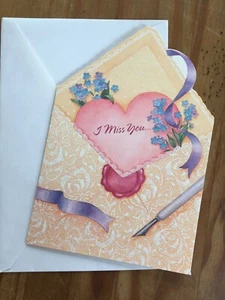 I MISS YOU  ROMANTIC  LOVE IS SERIES GREETING CARD BY PARAMOUNT CARDS - Picture 1 of 5