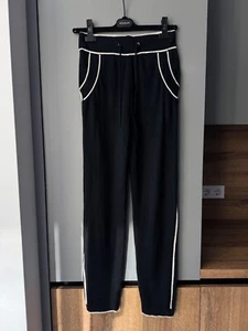Chanel Black Wool Bland Jersey Tracking Pants - Picture 1 of 6