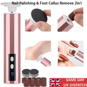 9-Speed Nail Polishing Electric Foot Grinder 2in1 Hard Dead Skin Callus Remover - Picture 1 of 17