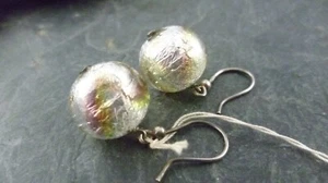 Ohrringe Kugeln Murano Murano Glas 925 Sterling Silber - Picture 1 of 4