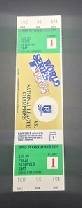 1985 World Series FULL Ticket Unused GAME 1 Royals Cardinals 100 GG 101 - Picture 1 of 2