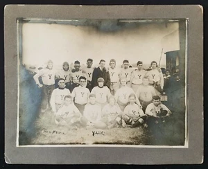 RARE FOOTBALL ANTIQUE PHOTO RUGGED YOUTH TEAM YANKS YANKEES    - Picture 1 of 2