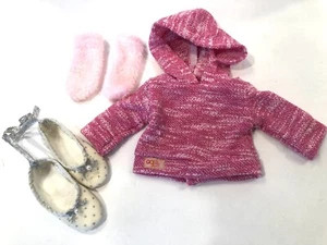 18" Doll Clothes~Pink Hooded Sweater Shirt, Socks, Ballet Slippers~OG Dolls - Picture 1 of 6