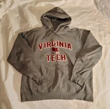 Virginia Tech Hokies Large Gray Pullover Hoodie Sweatshirt
