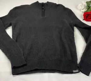 Eddie Bauer Men's 1/4 Zip Gray Sweater Size L - Picture 1 of 7