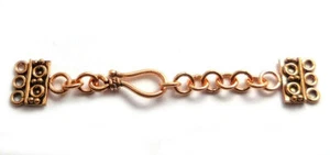 1 SET SOLID COPPER EXTENDER TOGGLE CLASP 3 STRAND ANTIQUE COPPER 636 ATL-209 - Picture 1 of 1