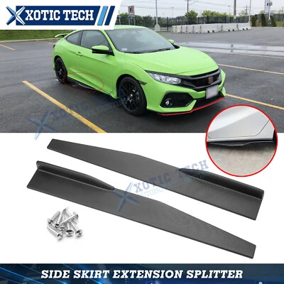 Left/Right Carbon Universal Rear Side Skirt Winglets Diffusers Extension For Car - Image 1 of 4