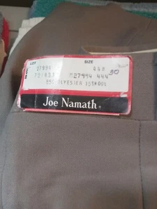 vintage new old stock joe namath gray slacks pants 44b - Picture 1 of 4