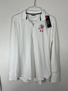 NWT Under Armour Utah Utes White Quarter Zip Pullover Womans Small - Picture 1 of 9