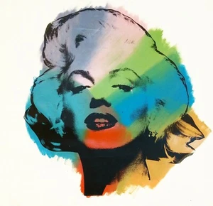 STEVE KAUFMAN "MARILYN - RAINBOW" | UNIQUE PAINTED CANVAS 36X36" | MAKE AN OFFER - Picture 1 of 3