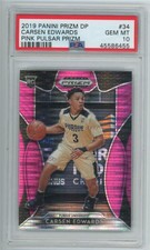 2019 PANINI PRIZM DRAFT PICKS CARSEN EDWARDS PINK PULSAR RC #34 PSA 10 POP 7