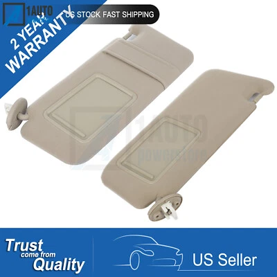 Tan Sun Visors With Mirror Left Right Pair For 2009-2016 Toyota Venza 2.7L 3.5L Foto 1 de 4