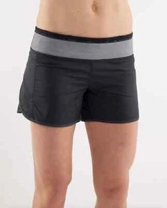 Pantalones Cortos Lululemon Turbo Run Gris Talla 4 Atlético Forrado Cremallera Bolsillo Rayas en la Cintura - Imagen 1 de 11