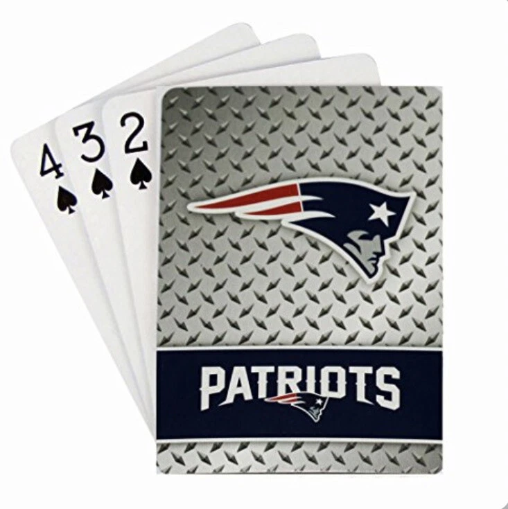 Tarjetas de juego con placa de diamante de los New England Patriots de la NFL con licencia Foto 1 de 1