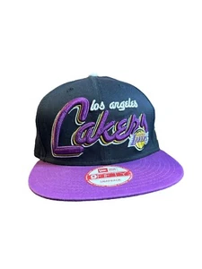 New Era Los Angeles Lakers SnapBack Hat Black Purple and Yellow - Picture 1 of 7