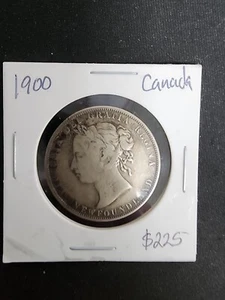1900 NEUFUNDLAND 50 CENT SILBER SELTENES SCHLÜSSELDATUM! NIEDRIGE POSTFRISCHE SAMMLERMÜNZE WELT - Bild 1 von 2