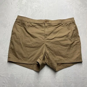 Pantaloncini chino Lane Bryant Mid-Rise donna taglia 24 marrone kaki NUOVI - Foto 1 di 8