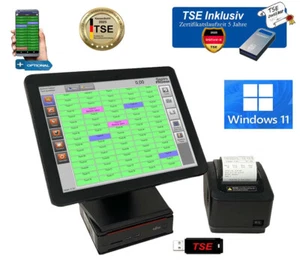 15" RESTAURANT & GASRONOMIE TOUCHSCREEN KASSENSYSTEM EISDIELE + TSE Stick Win 11 - Bild 1 von 9