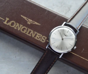 1970s Vintage Longines Mechanical Boxed Men's Watch Steel Silver Dial - Picture 1 of 20